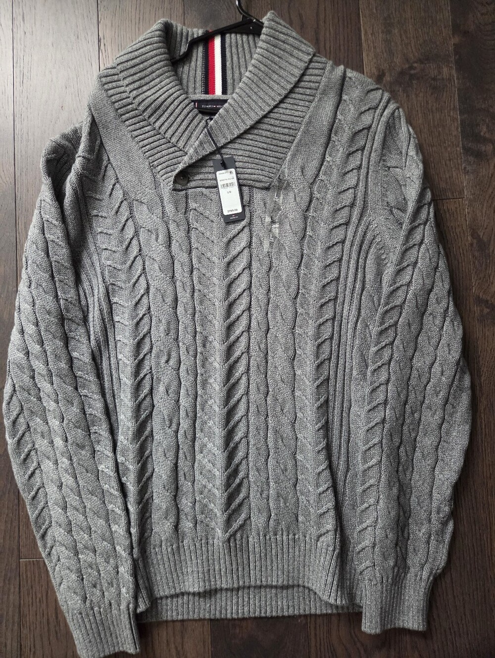 Tommy Hilfiger Gray Cable-Knit Sweatee